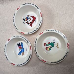 Kellogg's Cereal Bowls Vintage 1995 Lot of 3